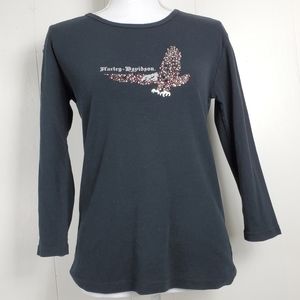 Harley-Davidson Big Sky eagle bling long sleeve shirt size  large